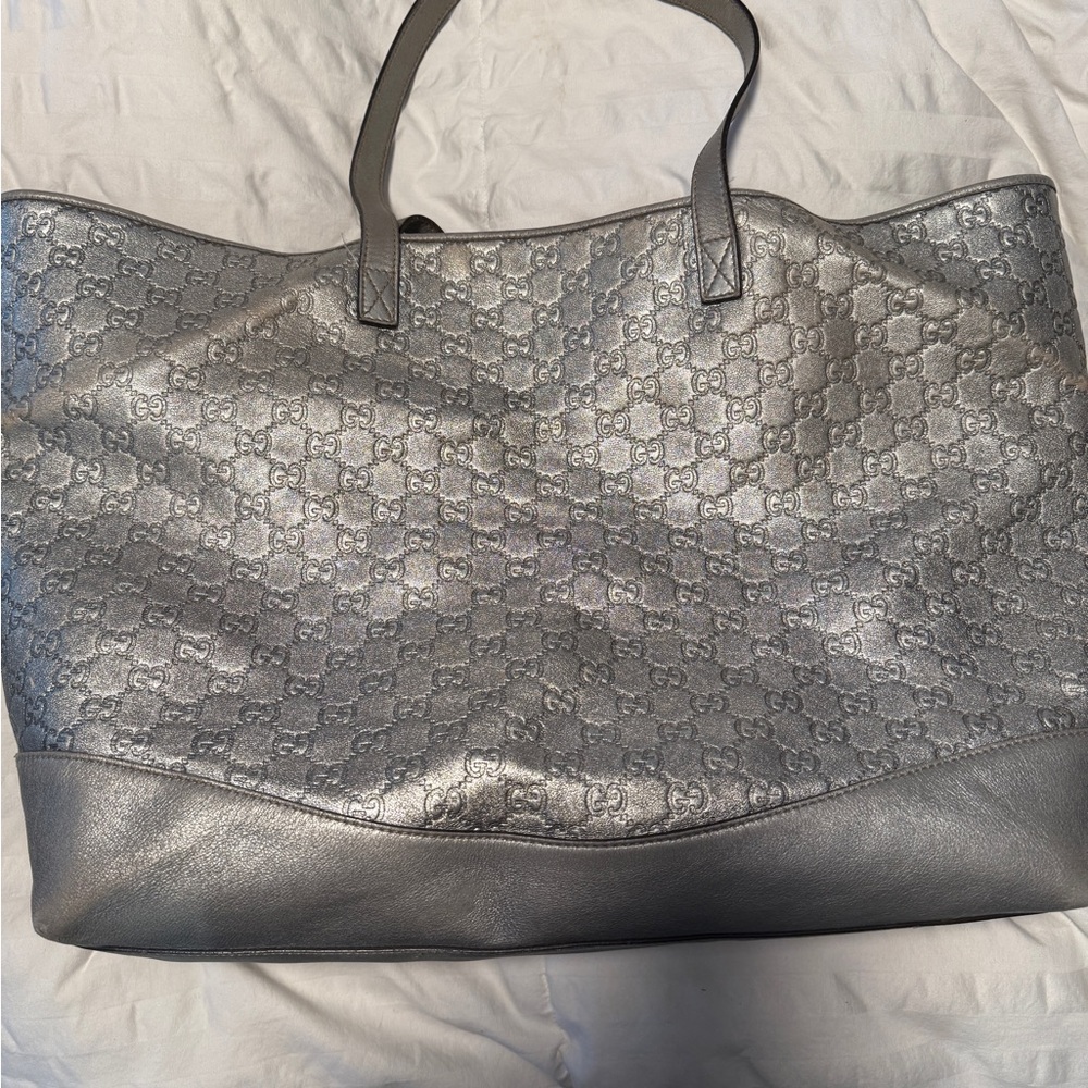 Gucci Shimmering Silver Tote